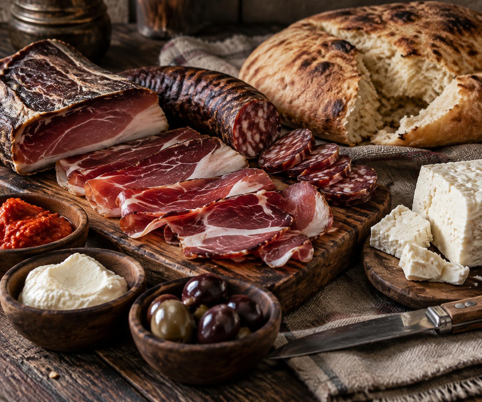 Suho Meso, Sudžuk und traditionelle Balkan-Wurstspezialitäten mit Somun